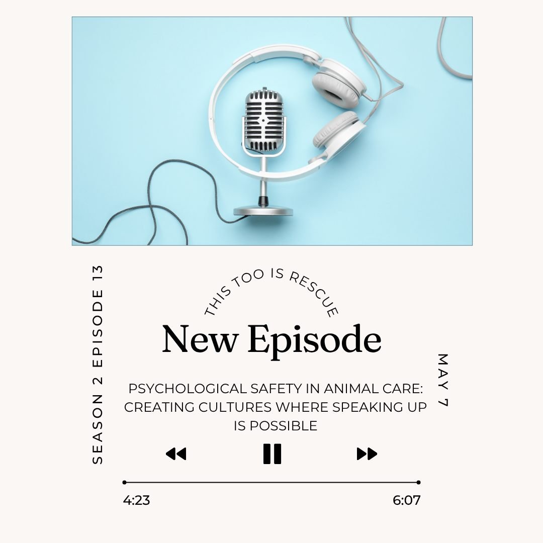In animal care, we ask people to speak up for animals who cannot speak for themselves.

But what happens when people don't feel safe enough to speak up at all?

🎙️ This week's episode is about psychological safety, and why it matters for every anima