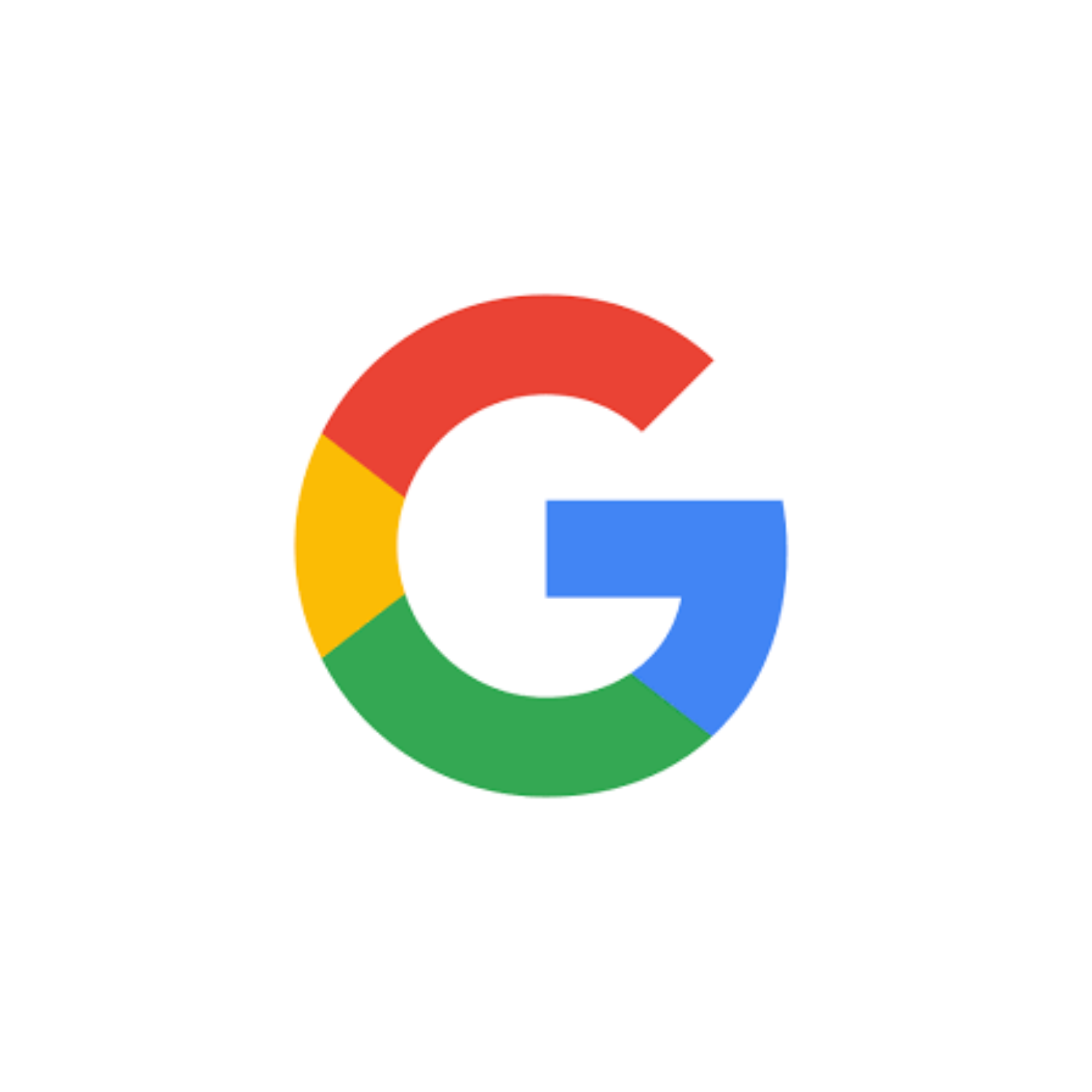 Google logo with colorful G letter on white background.