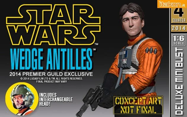 STAR WARS GENTLE GIANT WEDGE ANTILLES bust