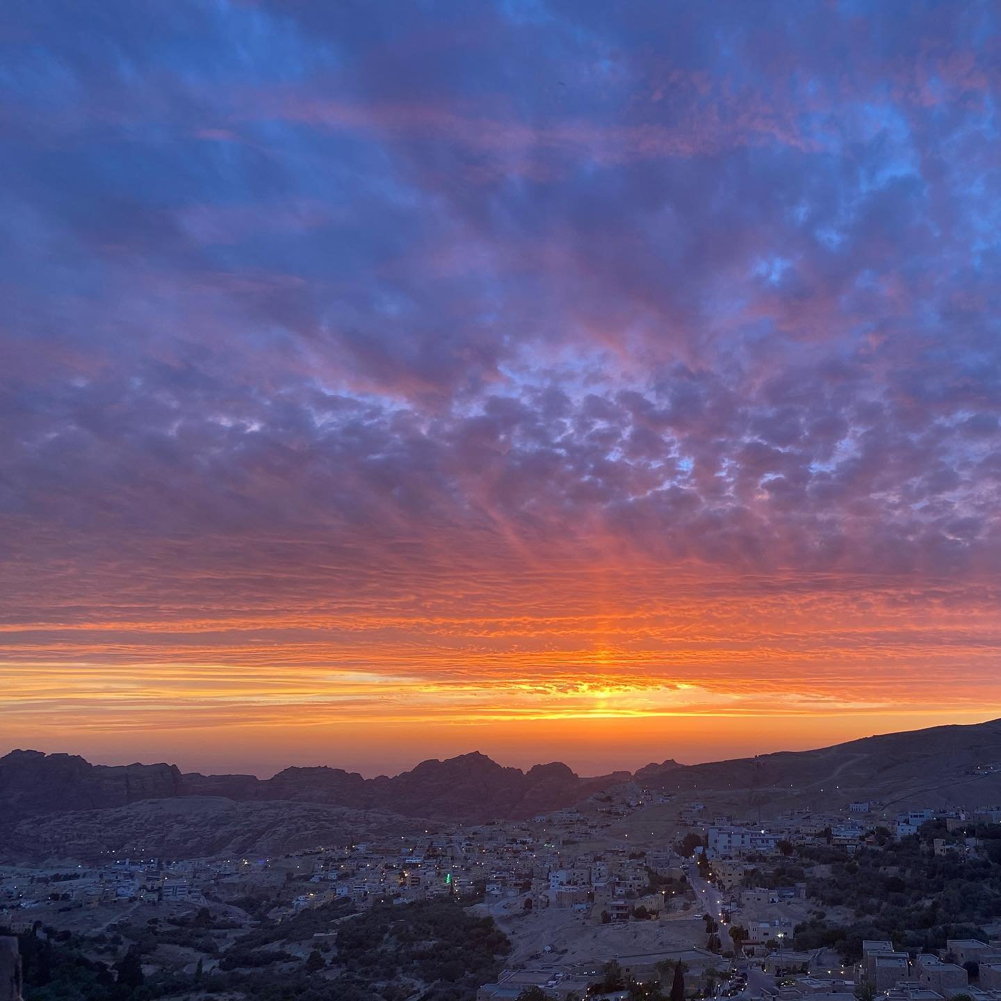 &ldquo;In no other country have I ever felt at sunset that I am on another planet.&rdquo; Here&rsquo;s just one snap of a sunset that put on a show for us, changing colors every few minutes as the sun descended behind the mountains of Petra.