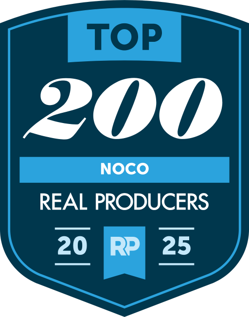 Badge indicating NOCO in the top 200 real producers for the year 2025, ranked 20th.