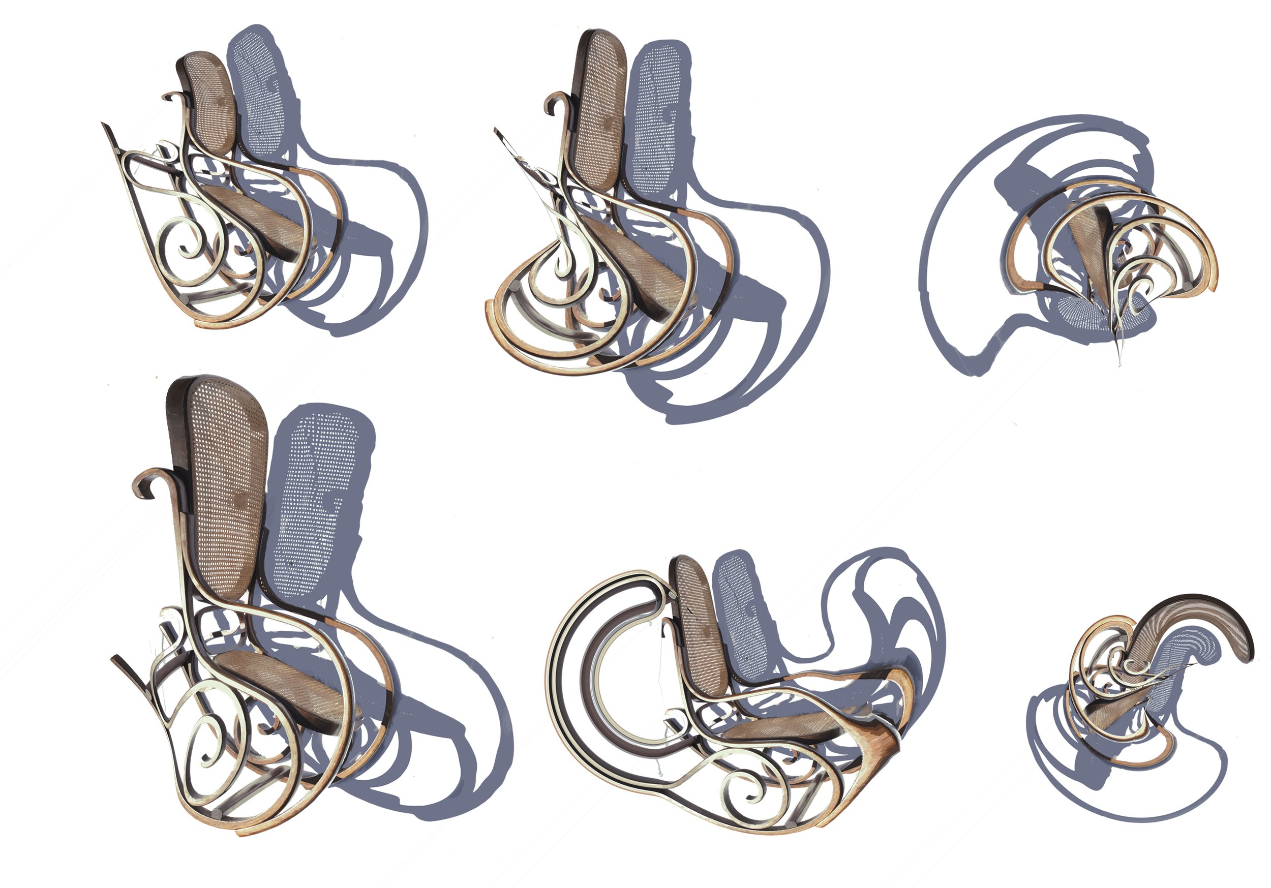 Chair Brushes, 18''x24,'' Digital Composite, 2018