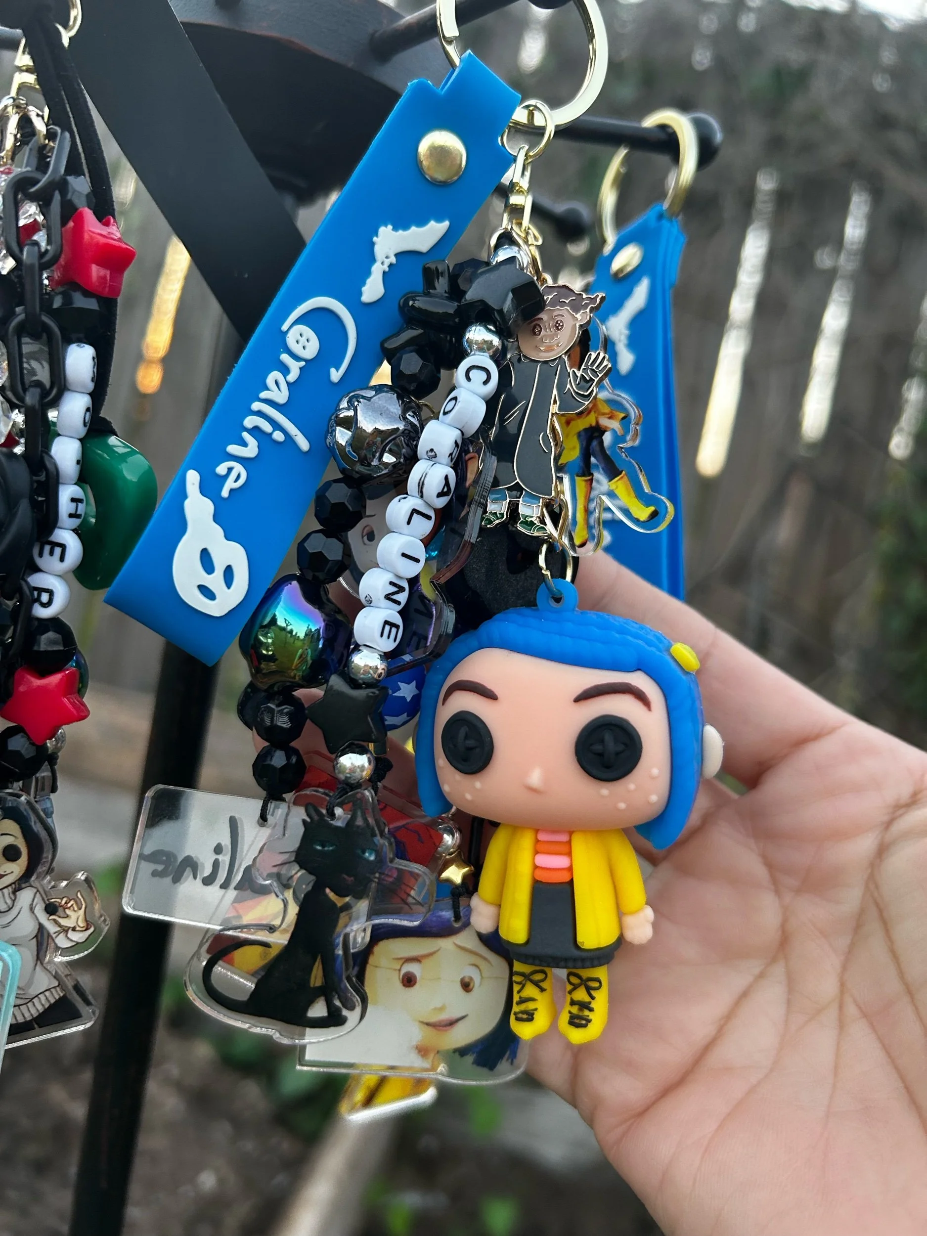 Coraline and Mother Bag Charm Keychains