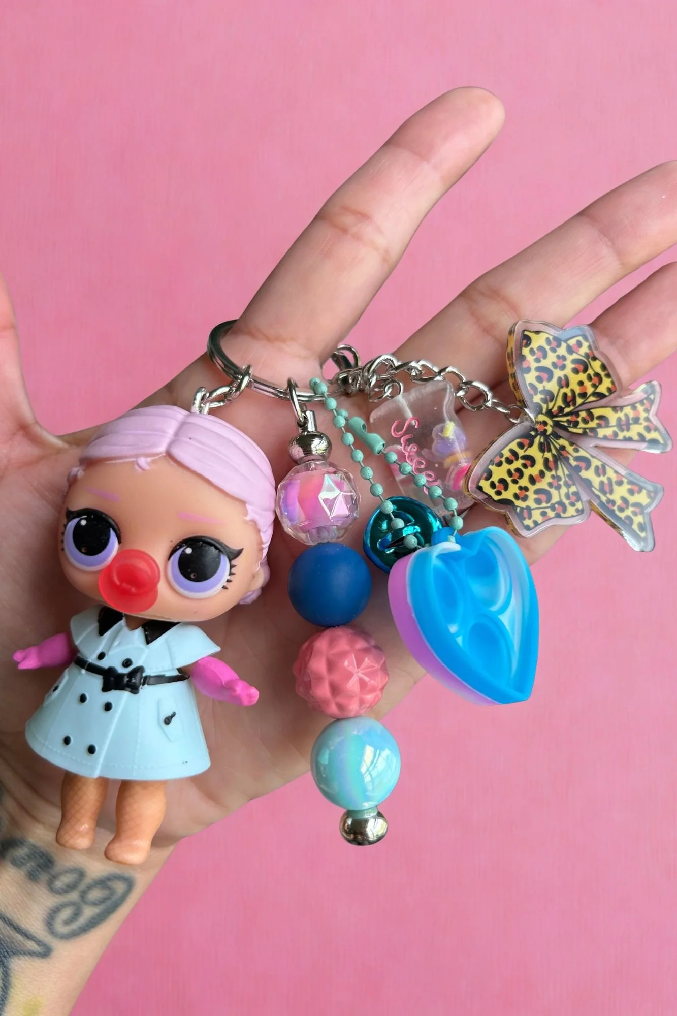 Playful LOL Bag Charm with Bubble Gum Effect