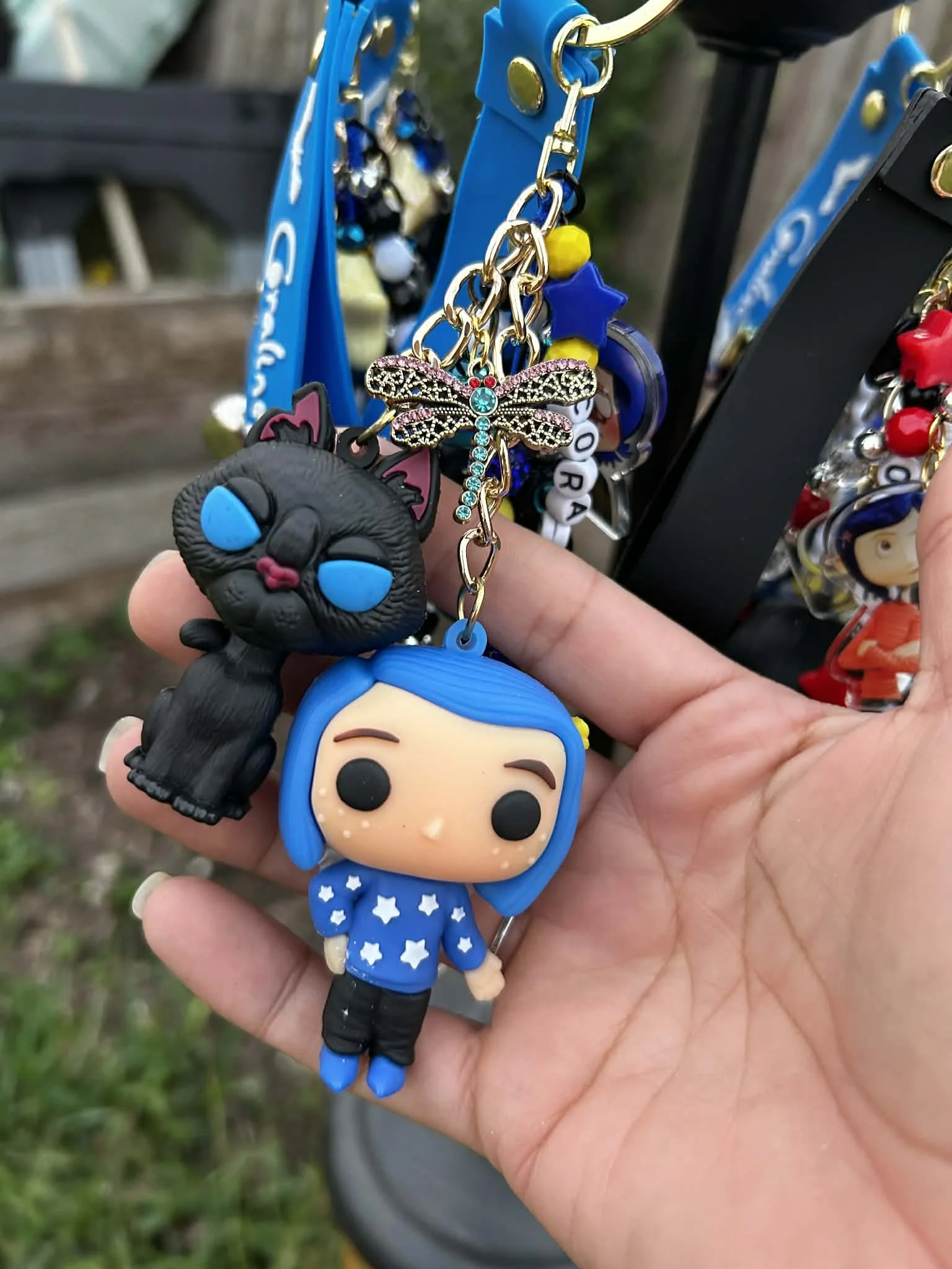 Coraline and Mother Bag Charm Keychains