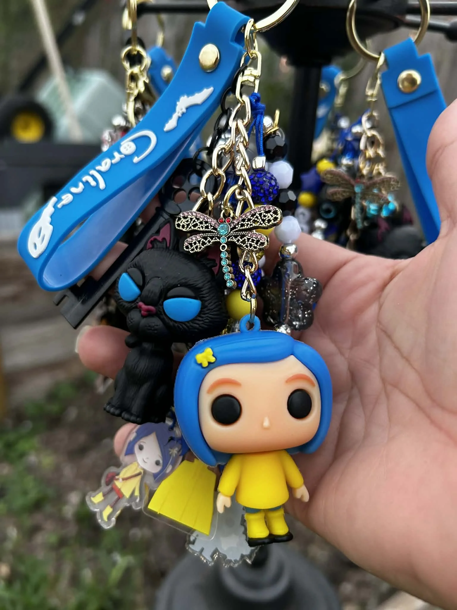 Coraline and Mother Bag Charm Keychains