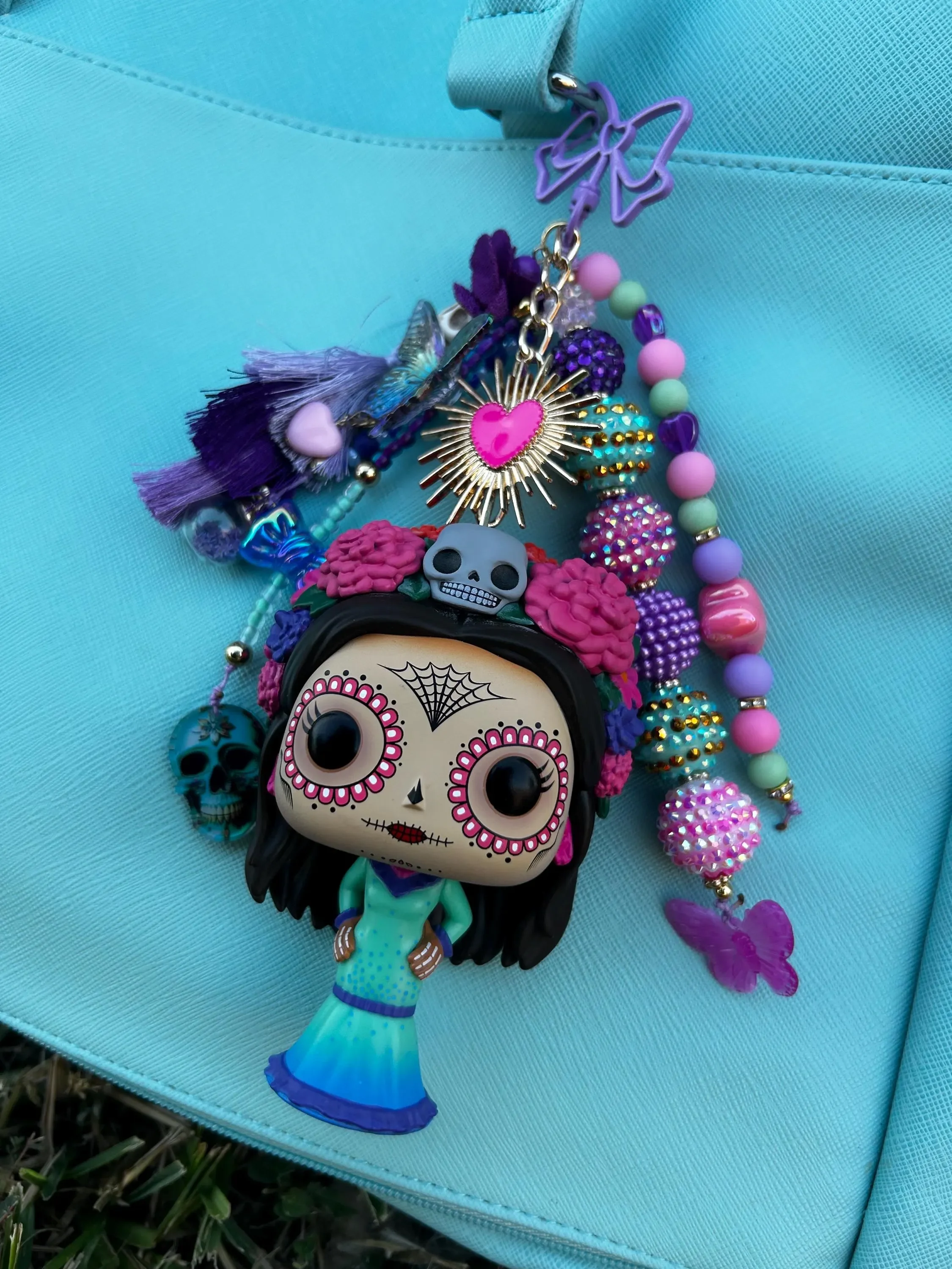Beaded Calavera Bag Charms