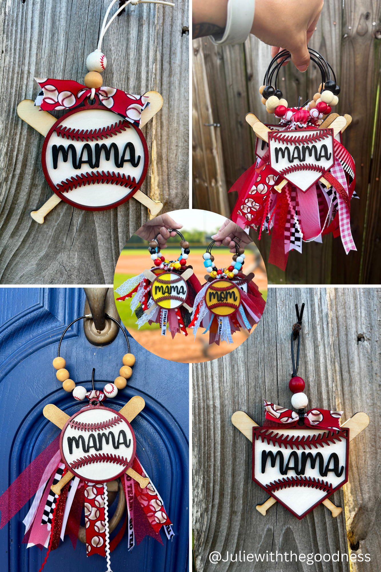 Sports Mom Bag Charm: Handmade Ribbon Tassel Keychain - Basketball, Volleyball, Baseball