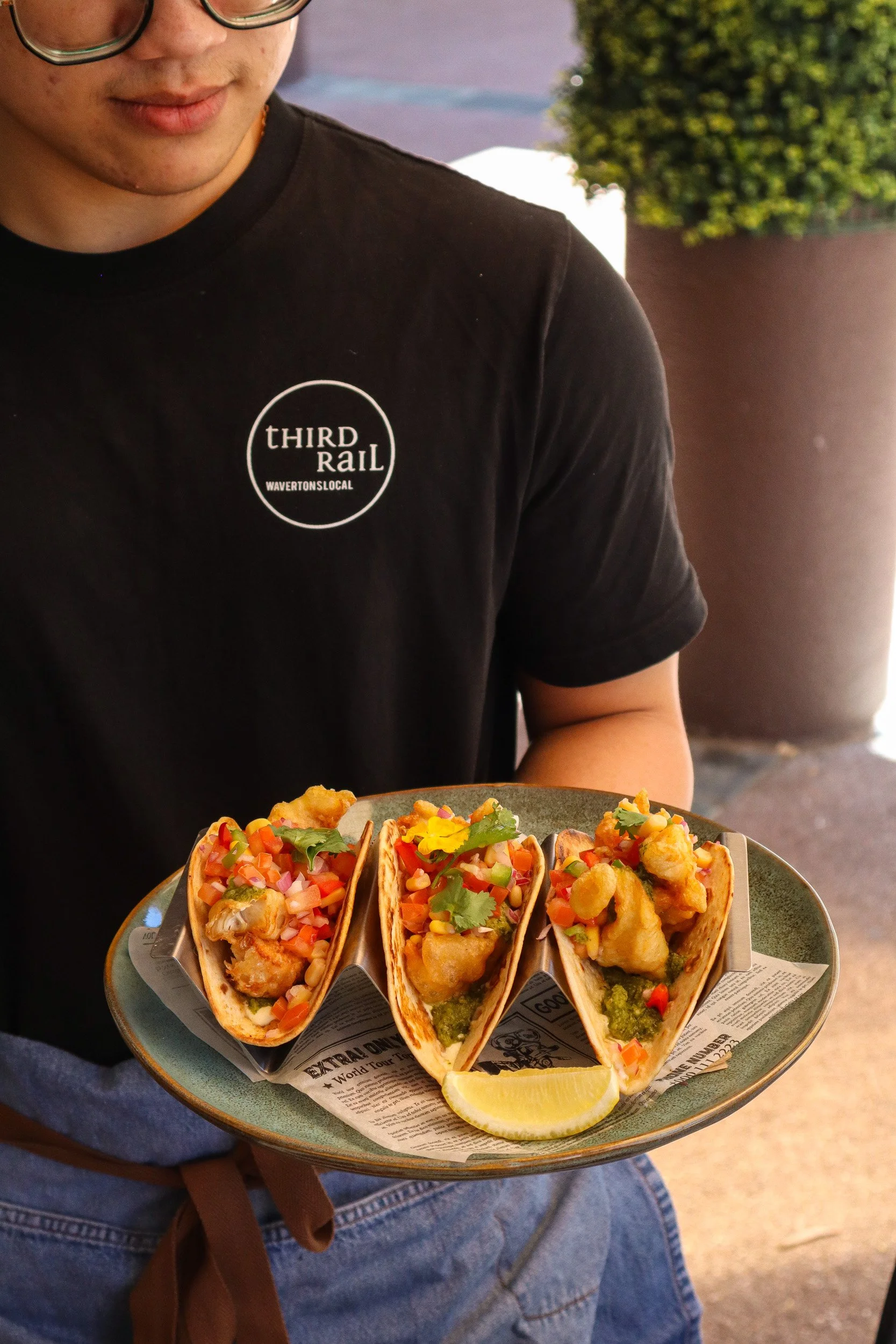Third Rail Cafe Waverton all day menu fish tacos