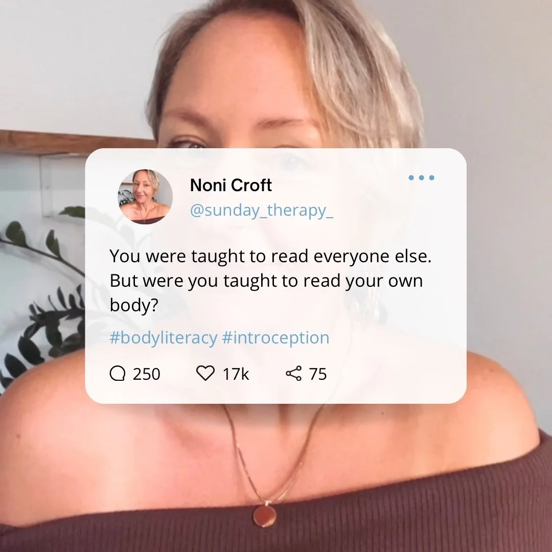 You were taught to read everyone else. 
But were you taught to read your own body?

#bodyliteracy #introception #therapy