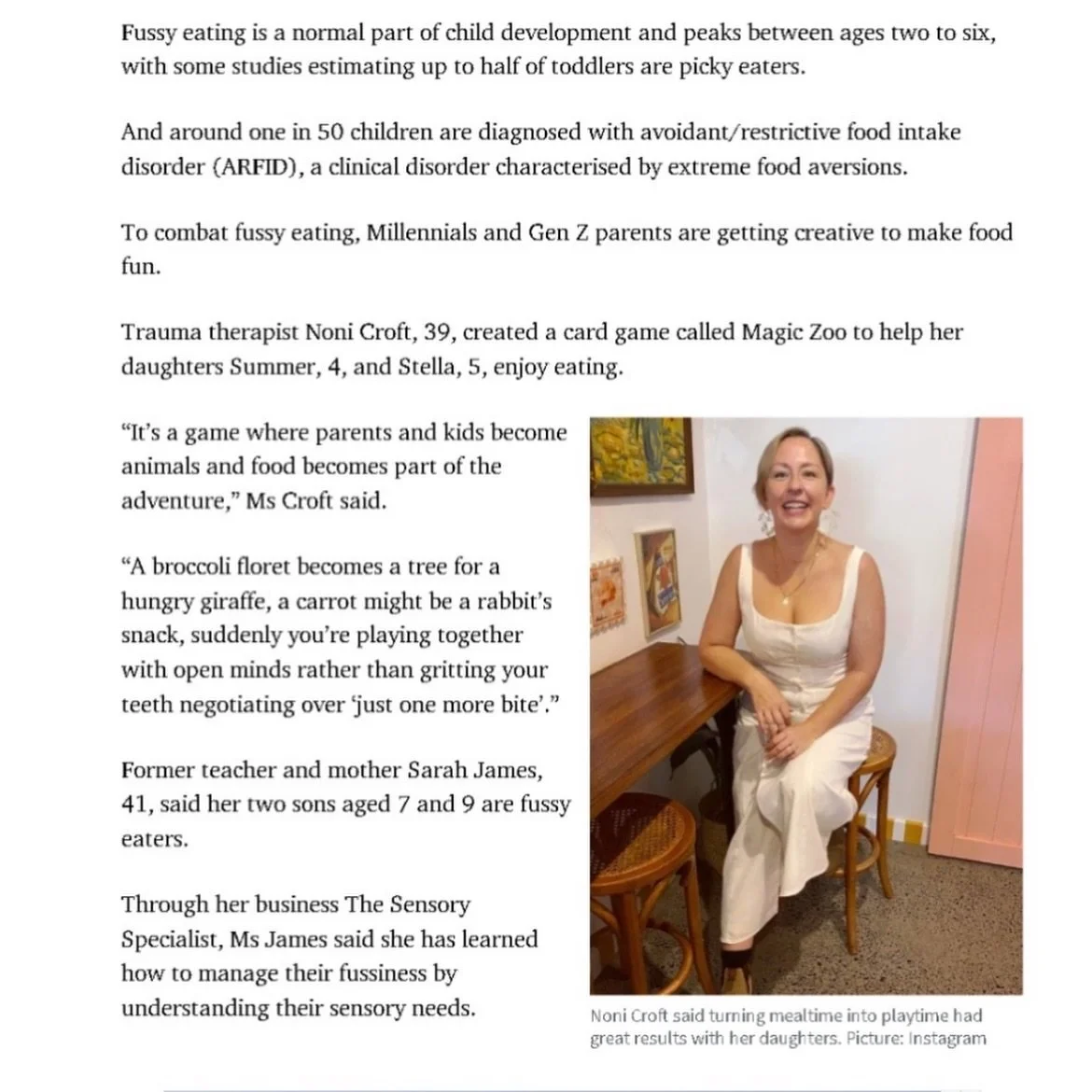 Herald Sun and National Newscorp publications shining light on how to prevent childhood disordered eating and games to make food fun!!! 

I feel our relationship with food is one of the most important things we can generationally heal and hand down w