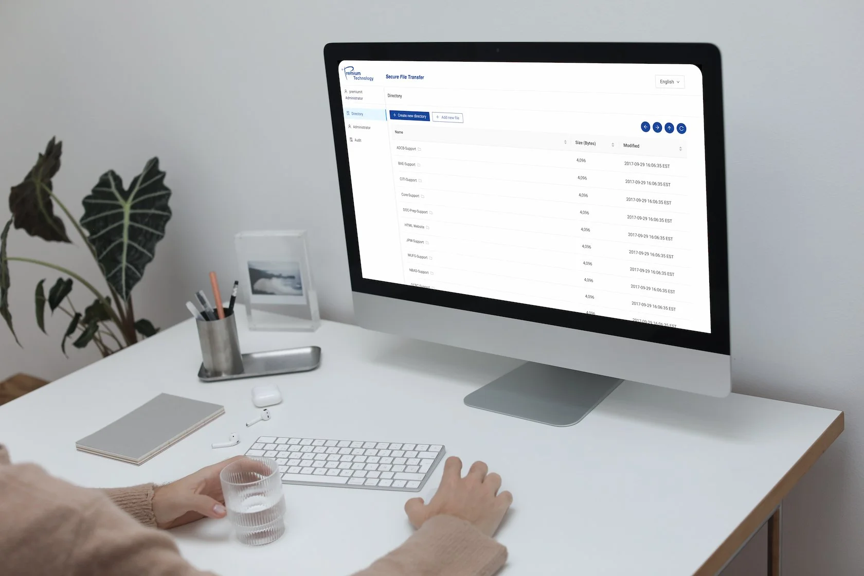 Internal secure file transfer system design concept