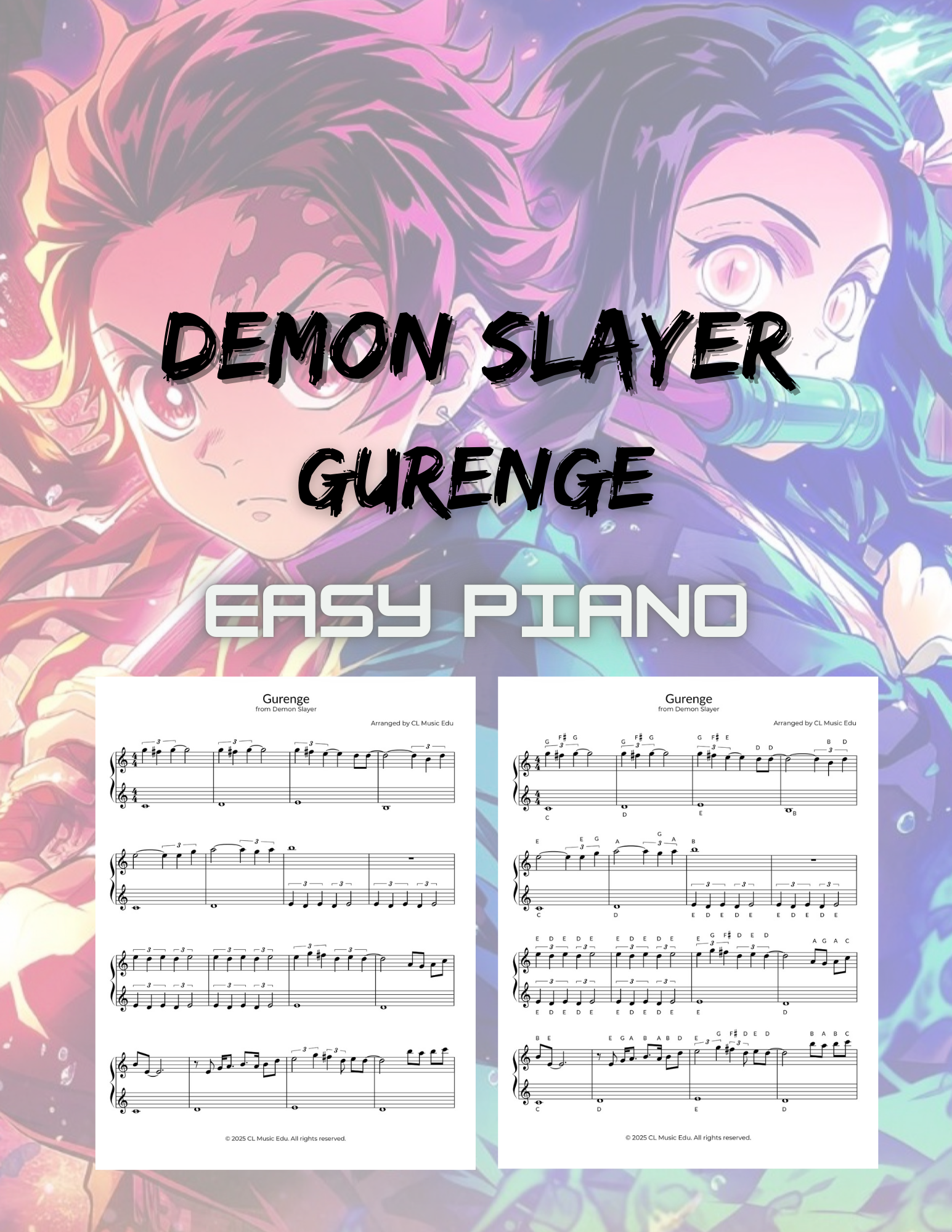 Demon Slayer | Gurenge | Easy Piano Arrangement