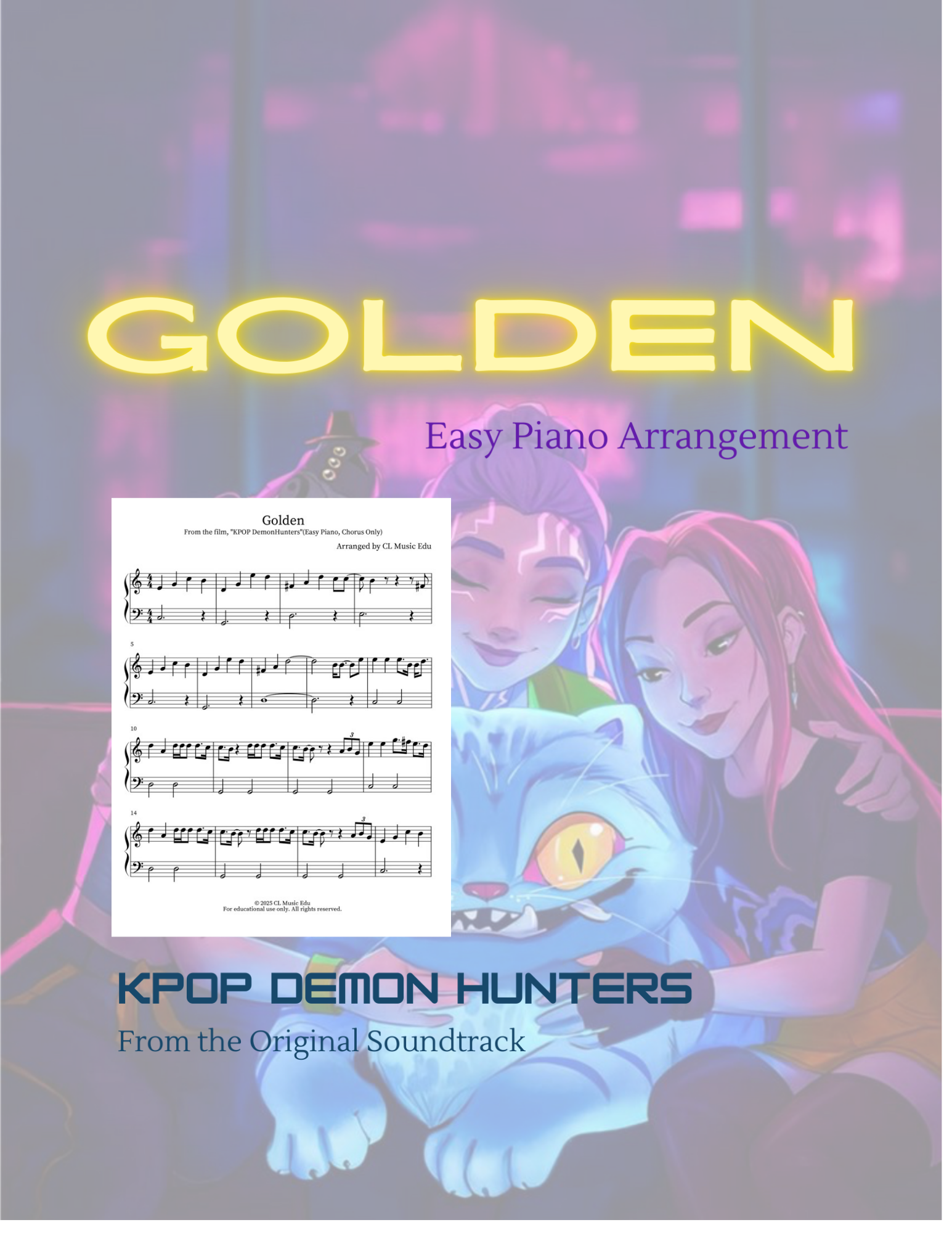 Golden - Chorus Only - Easy Piano