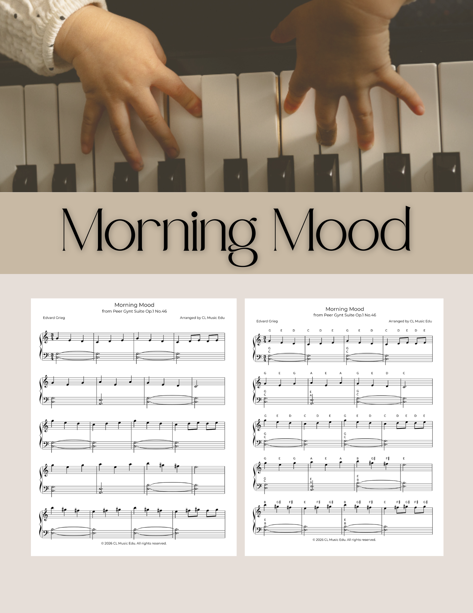 Morning Mood | Edvard Greig | Easy Piano