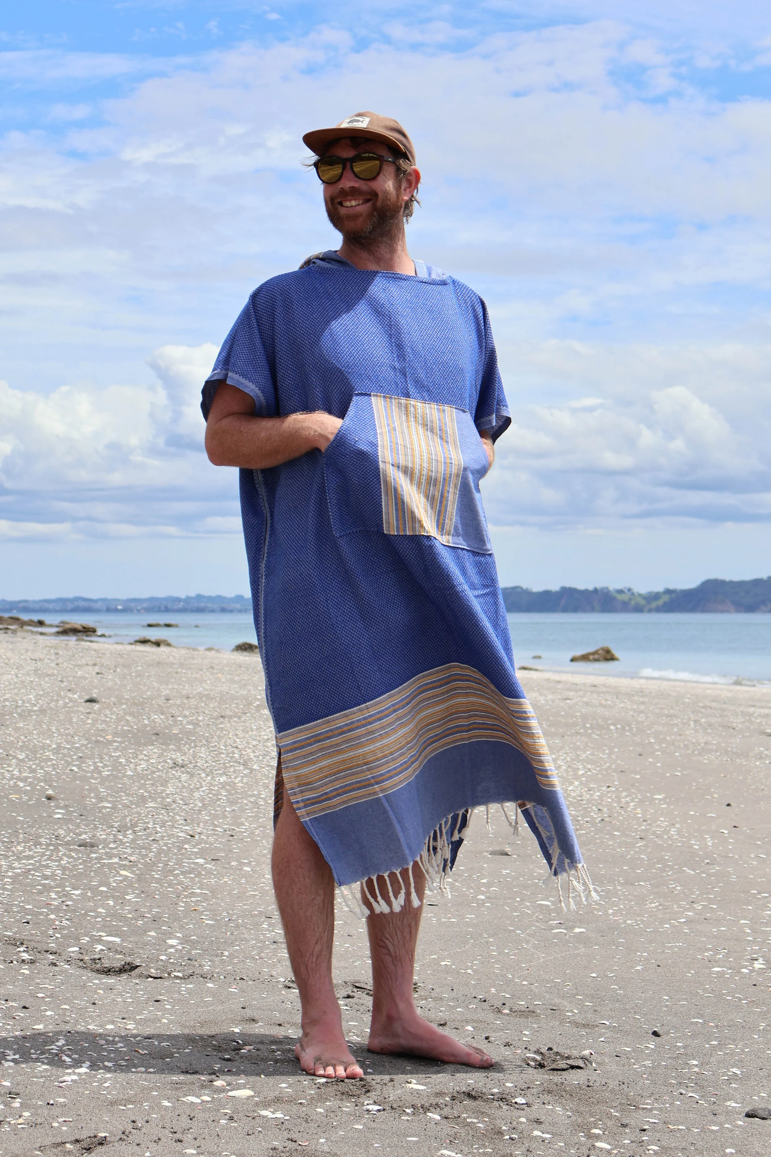 Turkish Towel Honcho Poncho Cobalt