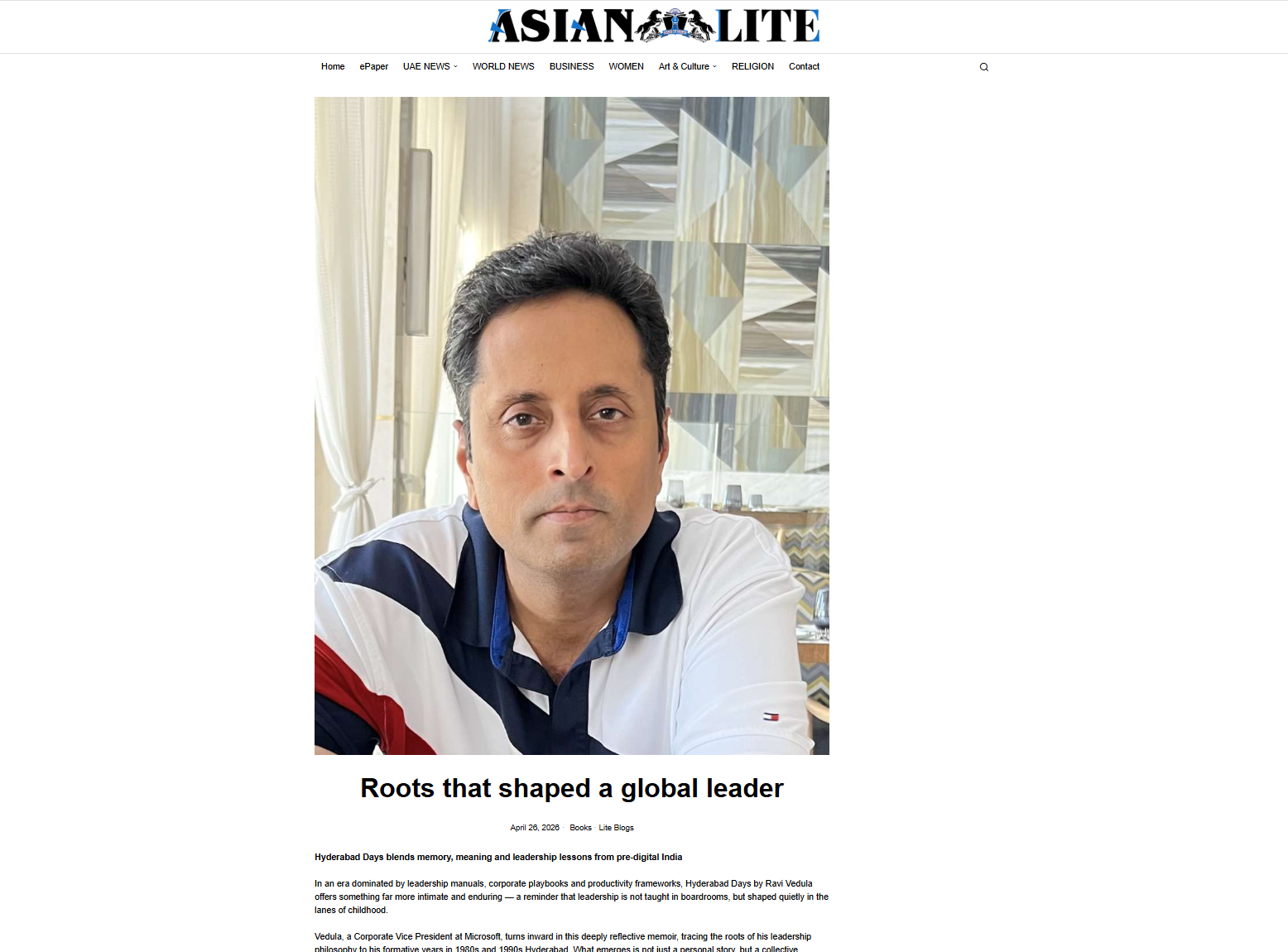 Picture of Asian Lite website 