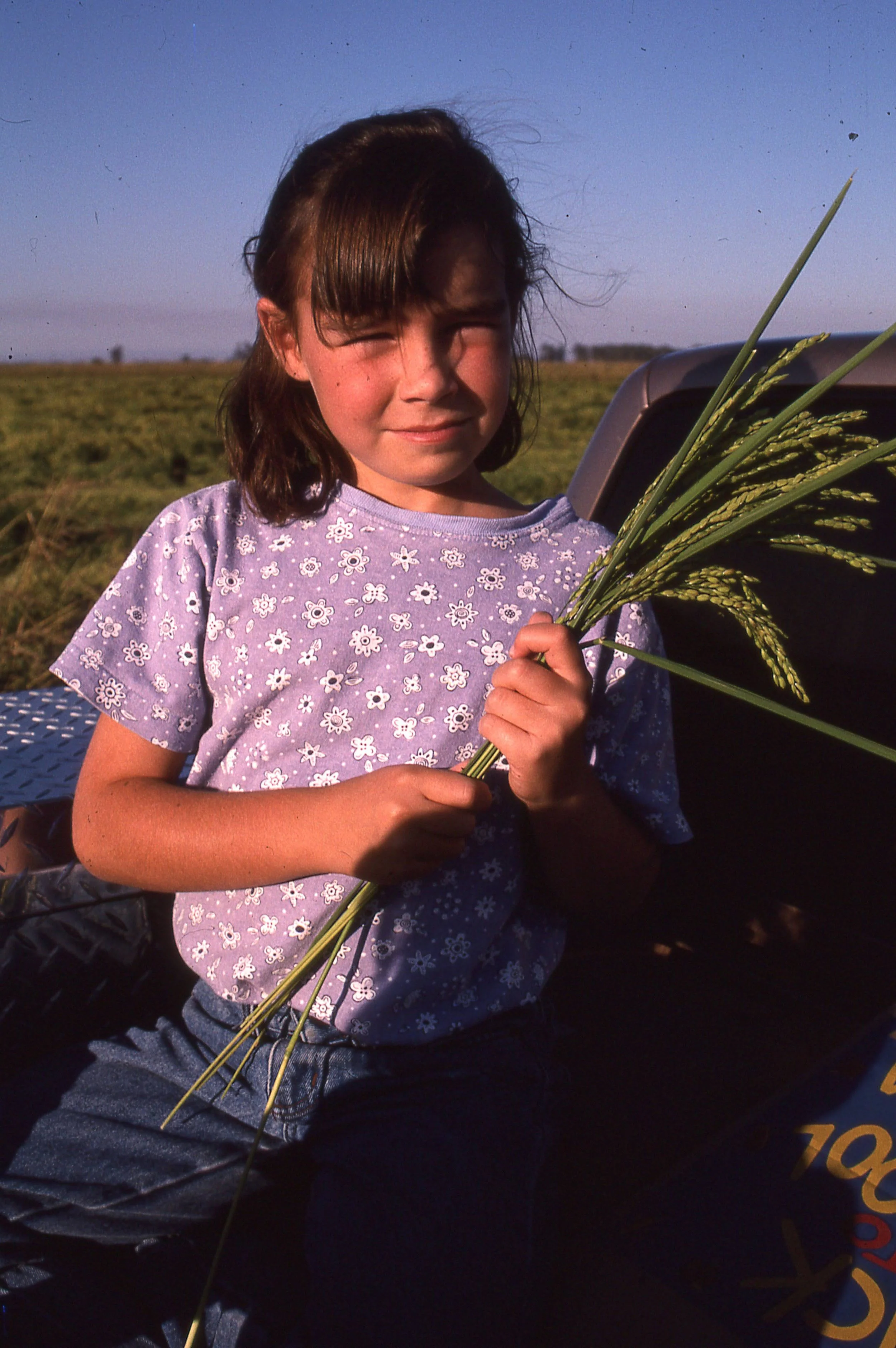 Kate in a nearby rice field