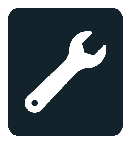 White wrench icon on a dark background