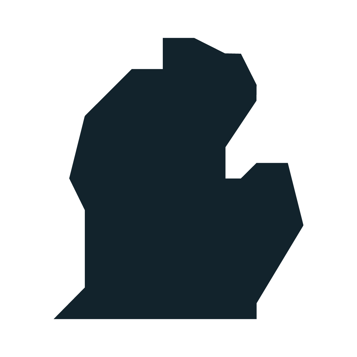 A black silhouette of a hand with the index finger extended, touching a small circle on a white background.