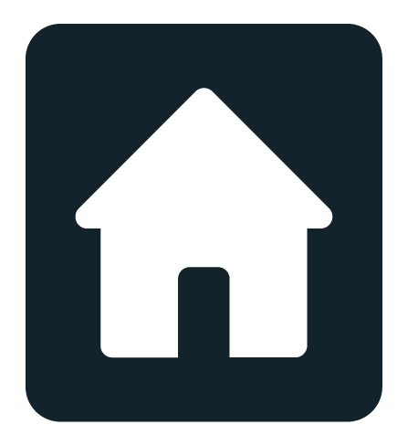 Icon of a house with a triangular roof and a door in the center.
