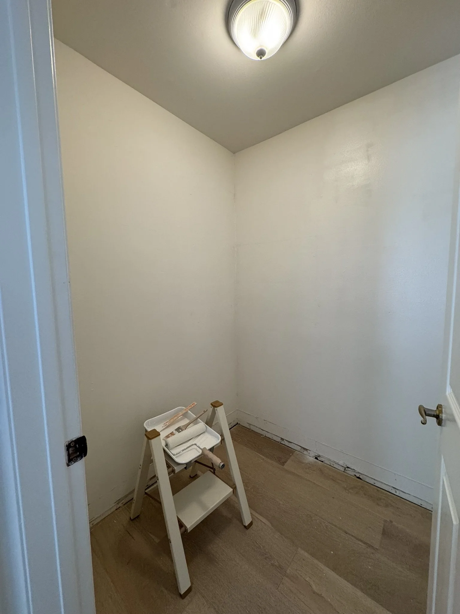 Small Walk-In Closet Update — Fill & paint