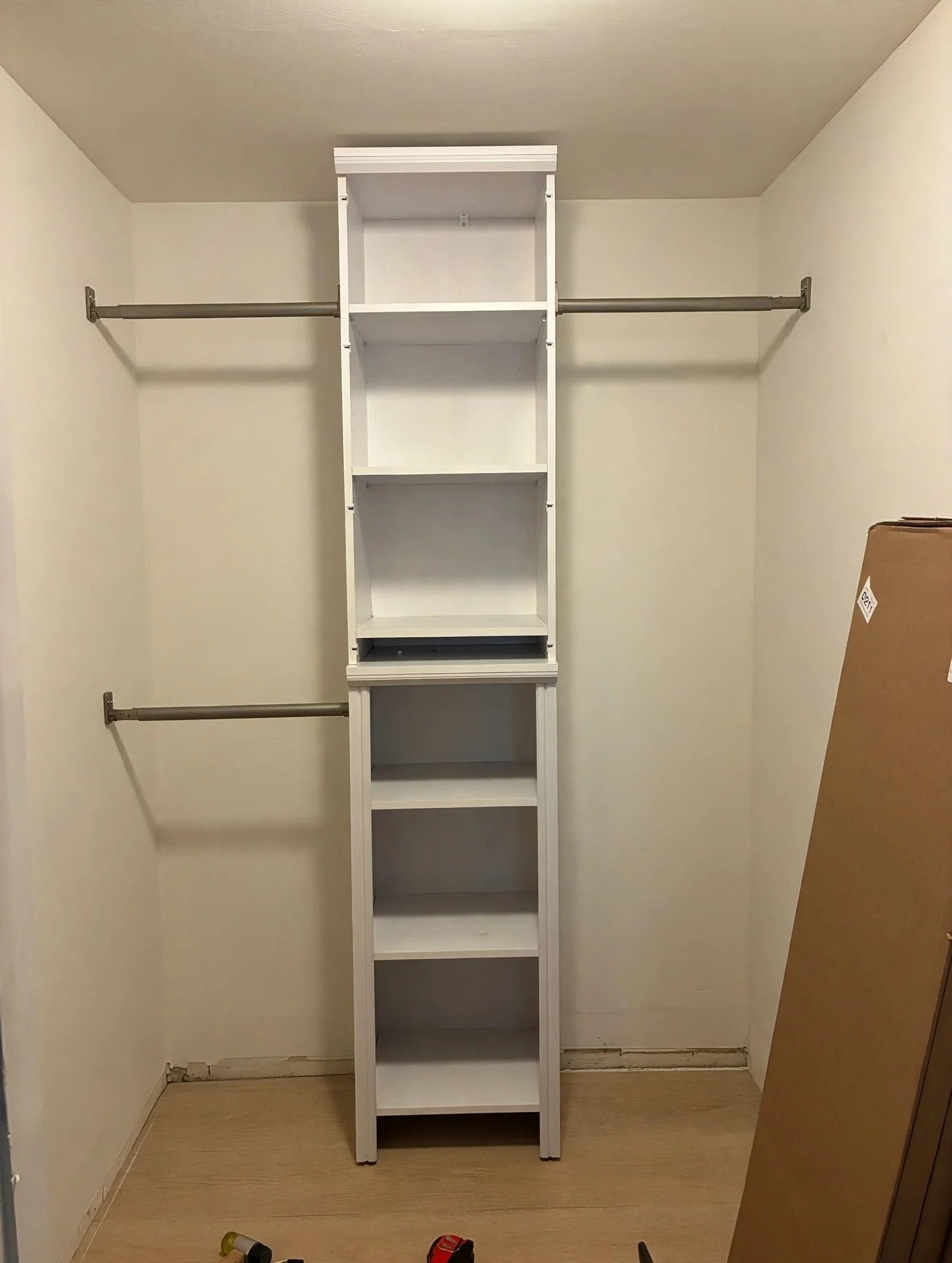 Hallway Closet Update — Bottom rod installed
