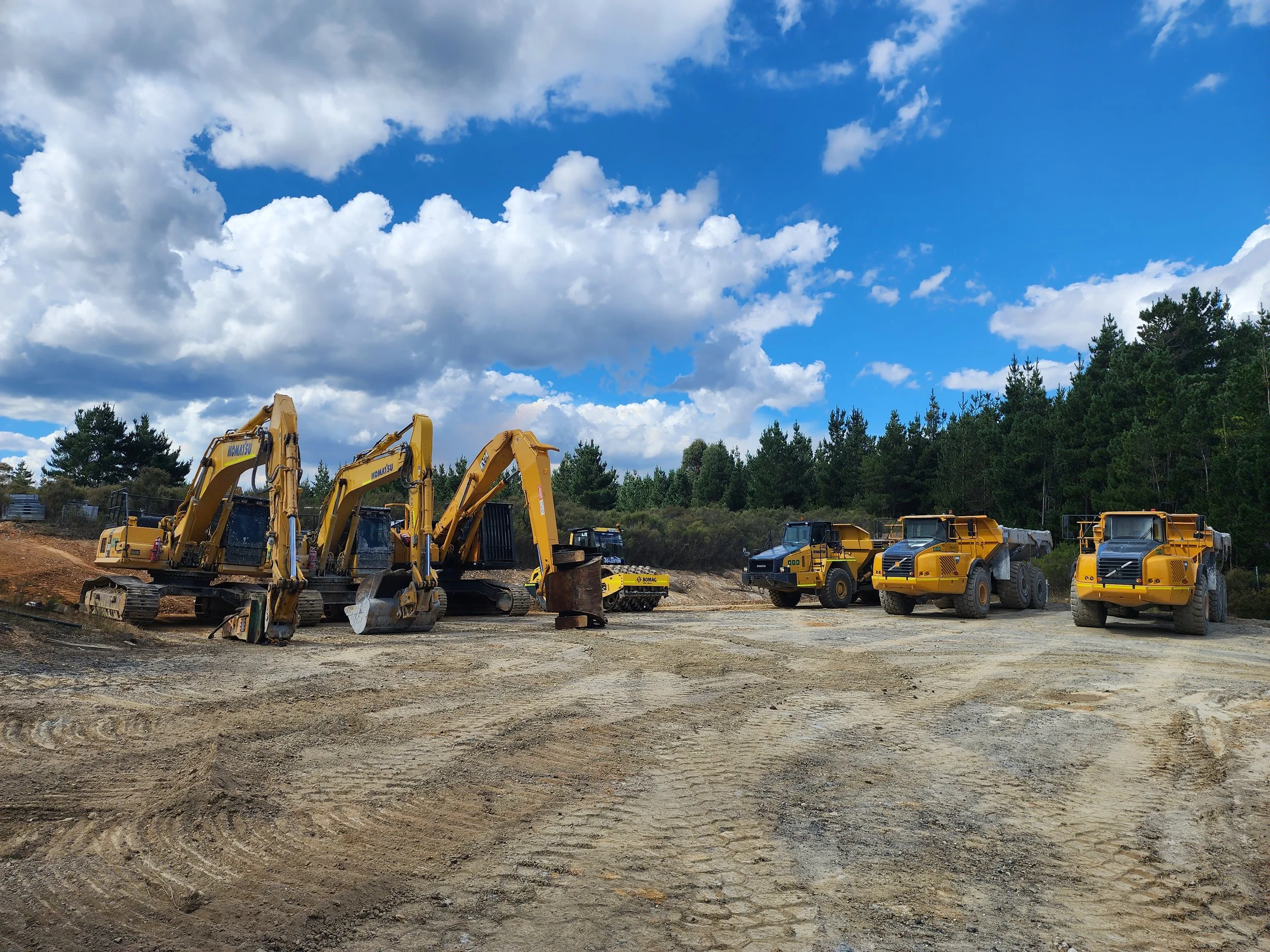 Earth moving trucks and diggers