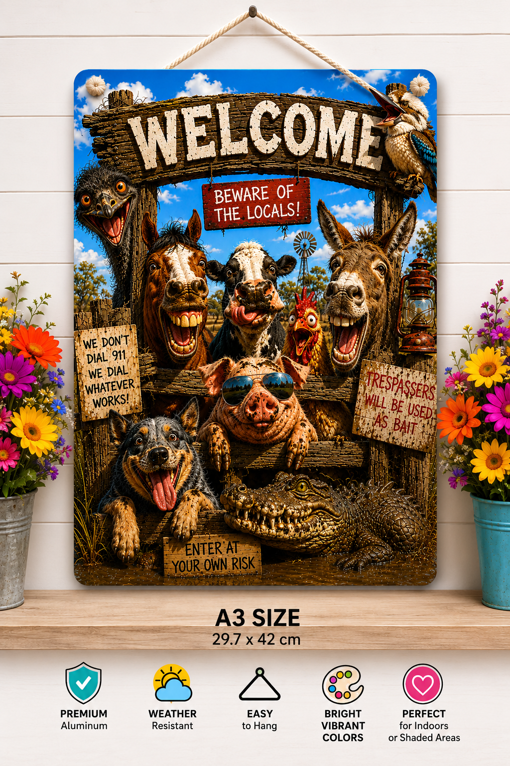 Wild Welcome A3 Aluminum Sign