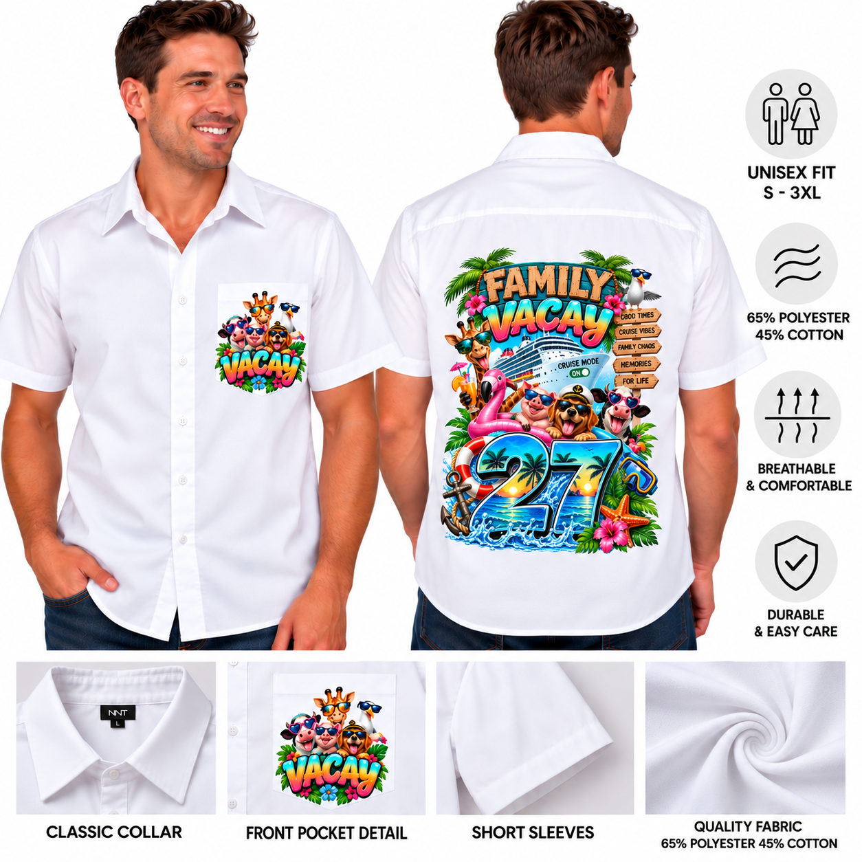 'Family Vacay 2027' Unisex Button-Up