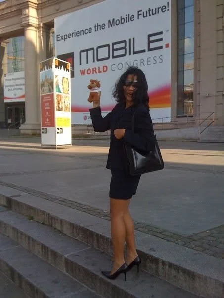 Rosalie Maduro at Mobile World Congress in Barcelona during her career in technology.