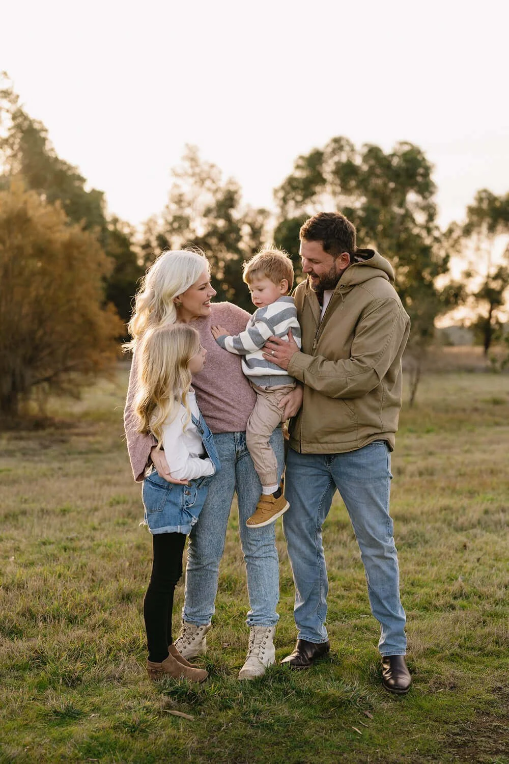 Family being photographed by Hobart Family Photographer