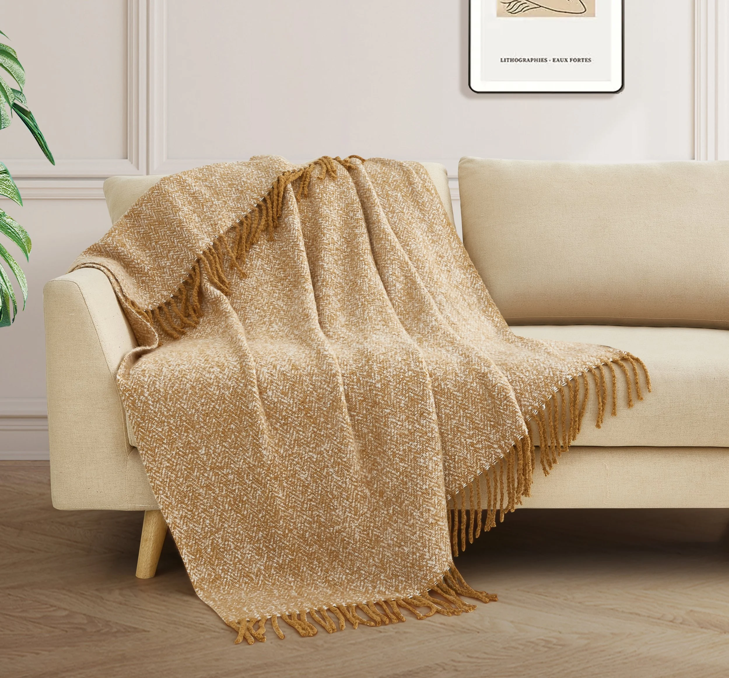 Faux Wool throw Ochre White.jpg