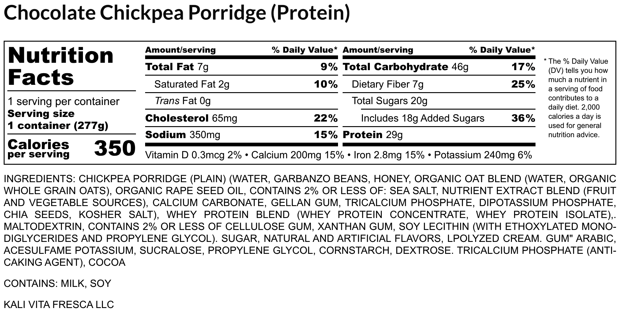 Chocolate Chickpea Porridge (Protein) - Nutrition Label.png