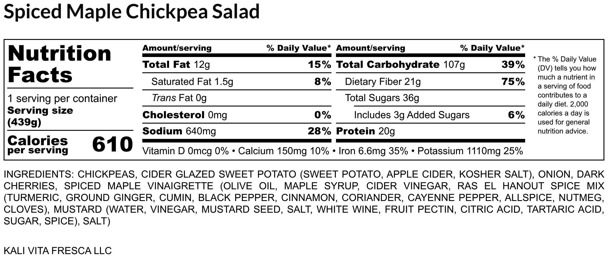 Spiced Maple Chickpea Salad - Nutrition Label.png