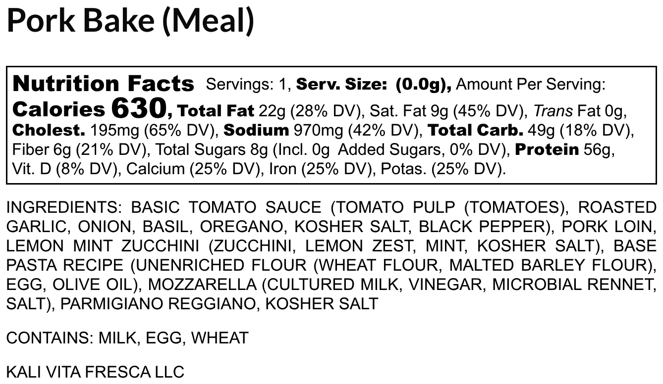 Pork Bake (Meal)(Linear) - Nutrition Label.png