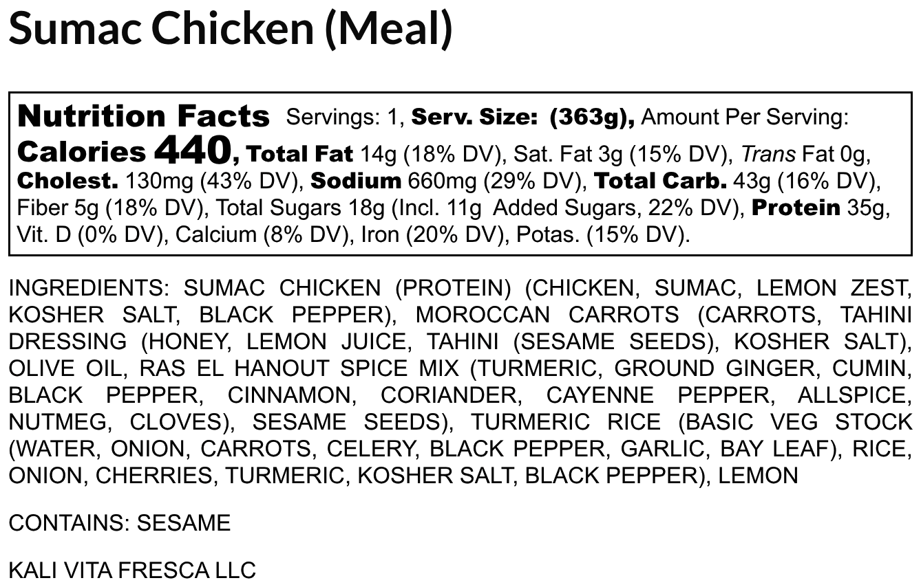 Sumac Chicken (Meal)(Linear) - Nutrition Label.png