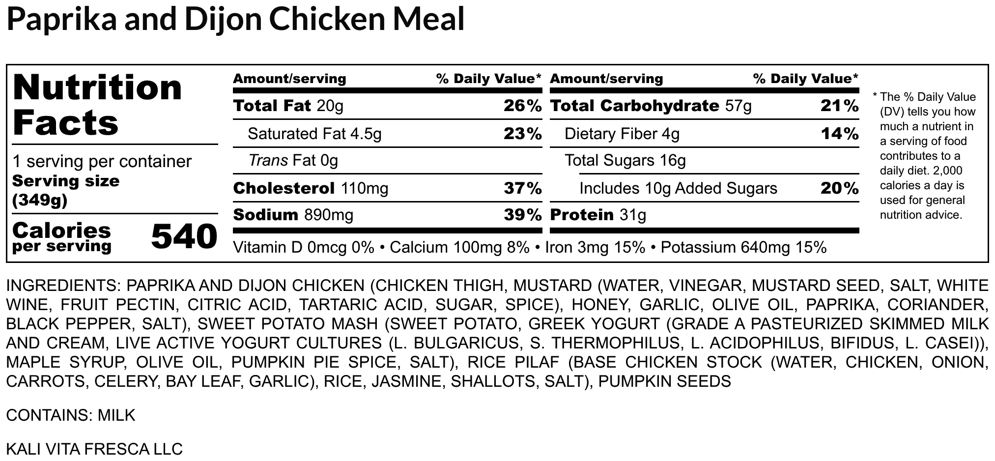 Paprika and Dijon Chicken Meal - Nutrition Label.png