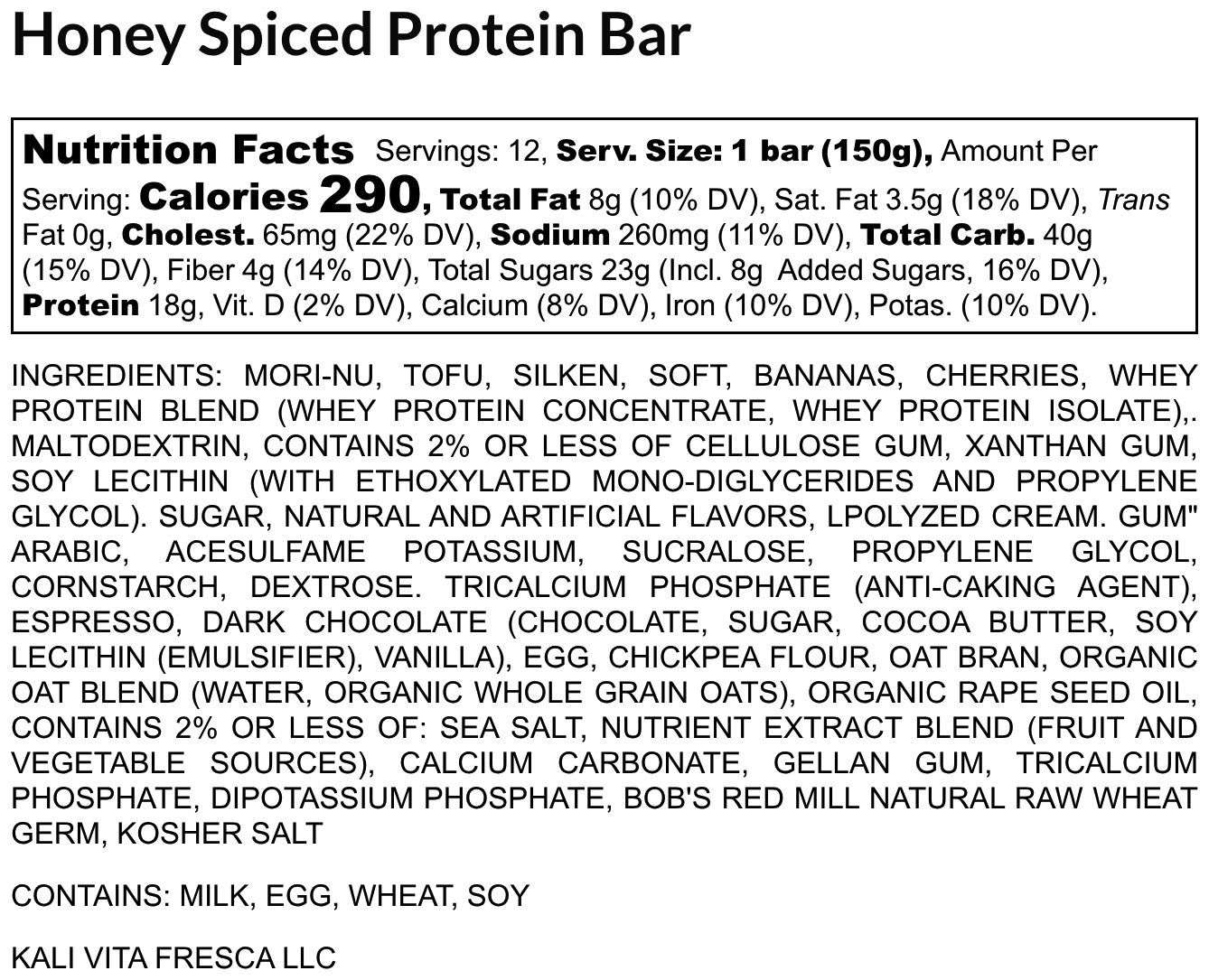 Honey Spiced Protein Bar (Linear) - Nutrition Label.png
