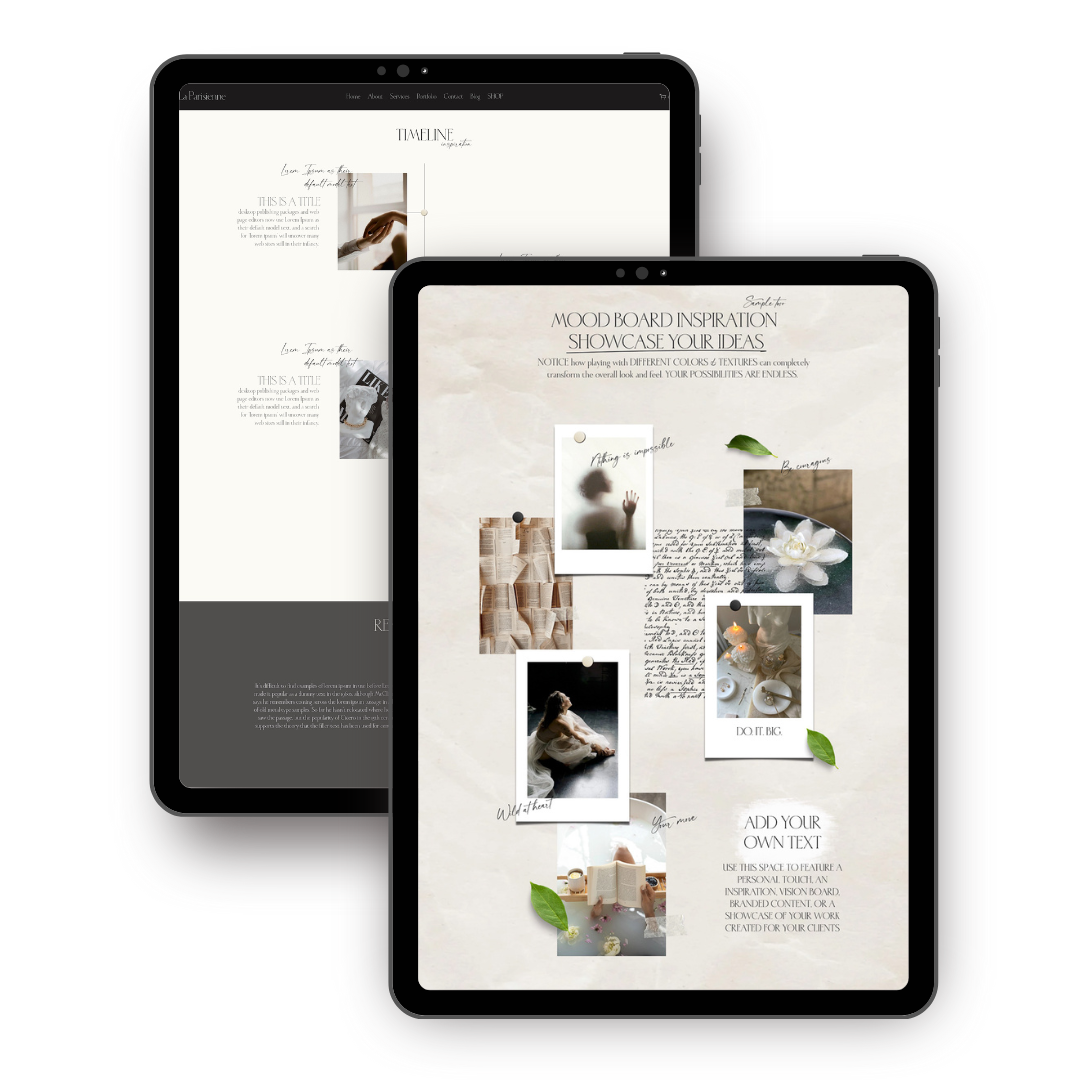 Moodboard &amp; Timeline Page Bundled