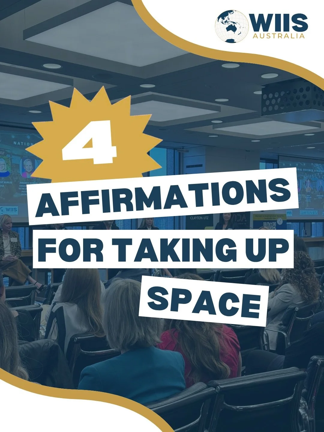 Taking up space can be difficult, especially in a space as demanding as international security. 👩&zwj;💻💬

👉 Swipe for your daily reminder that it&rsquo;s okay to take up space!

Here at WIIS-A, we aim to support our members in their journey throu