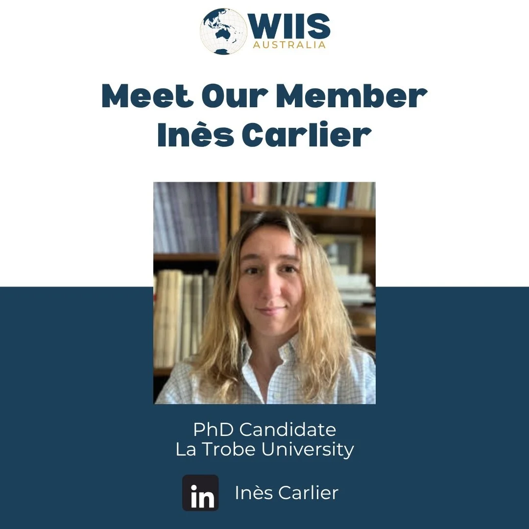 ✨ MEET OUR MEMBER &ndash; IN&Egrave;S CARLIER ✨

We&rsquo;re pleased to spotlight #WIISA member In&egrave;s Carlier.

In&egrave;s is a PhD Candidate at La Trobe University whose research explores maritime security, ocean governance, naval strategy an
