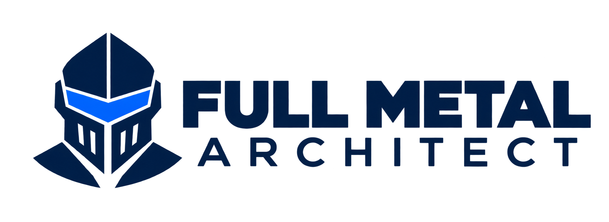 Full Metal Architect blue helmet logo