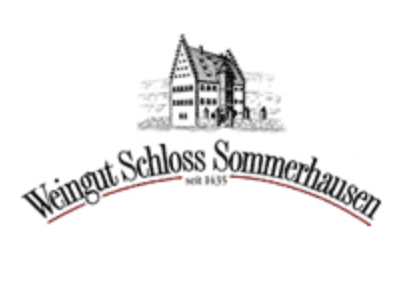 Schloss Sommerhausen mit Weingut Weingut Schloss Sommerhausen, Text im Logo.