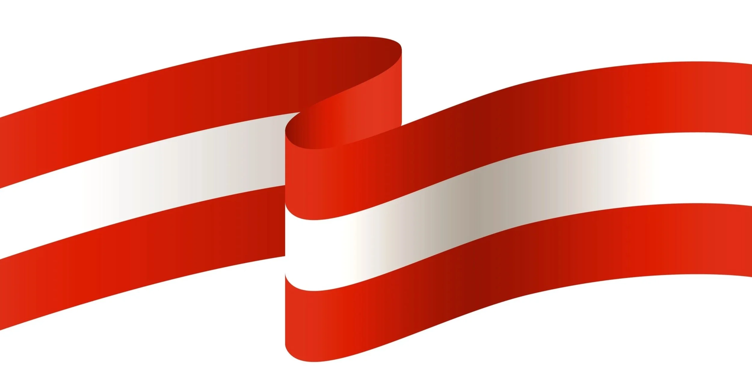 Eine stilisierte deutsche Flagge mit roten und weißen Streifen, die gewellt dargestellt wird.