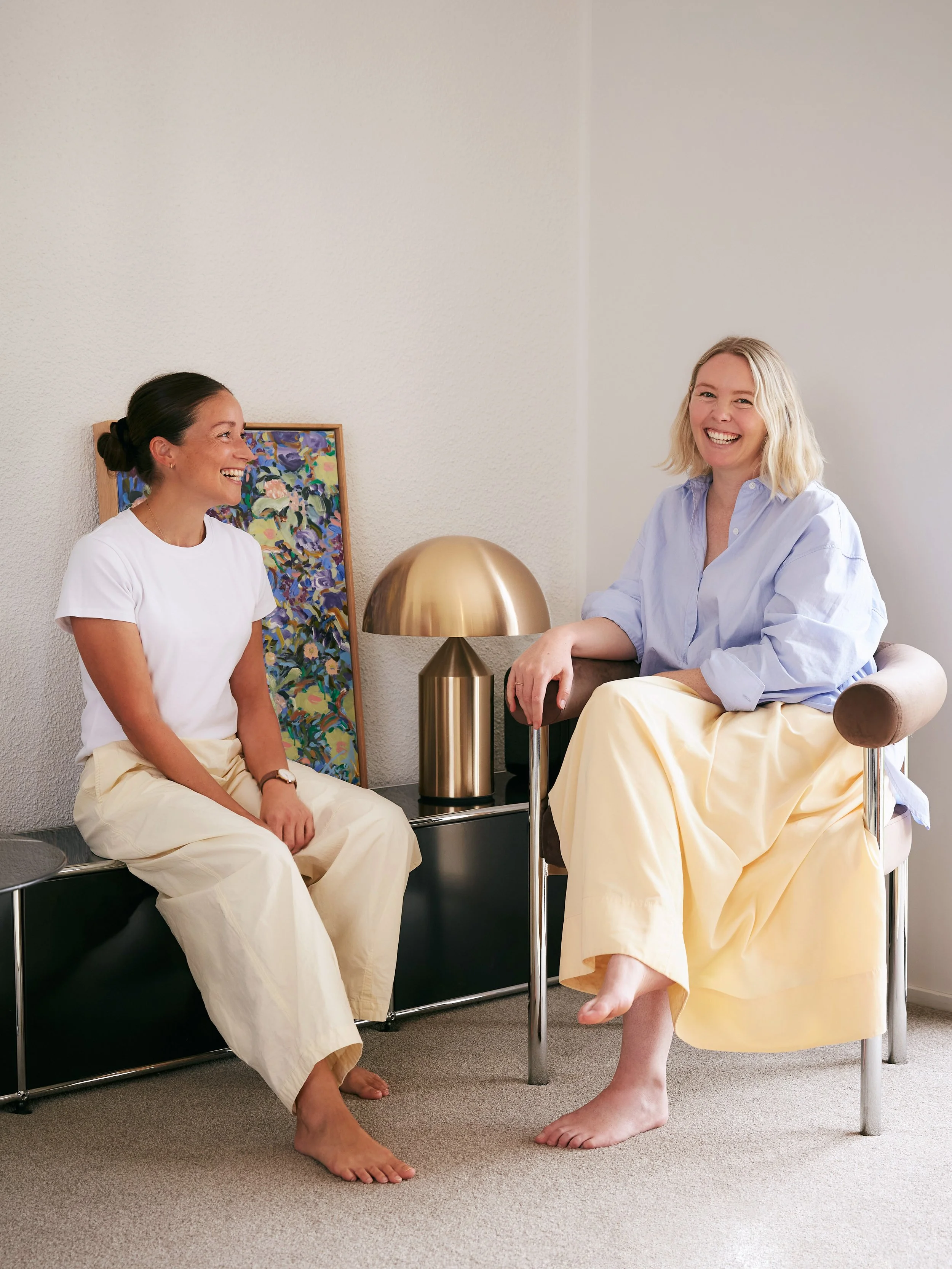 Zoe and Erika from Studio ZE, an Auckland interior design studio offering online room-by-room interior design throughout New Zealand.