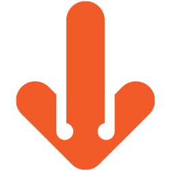Orange downward arrow icon
