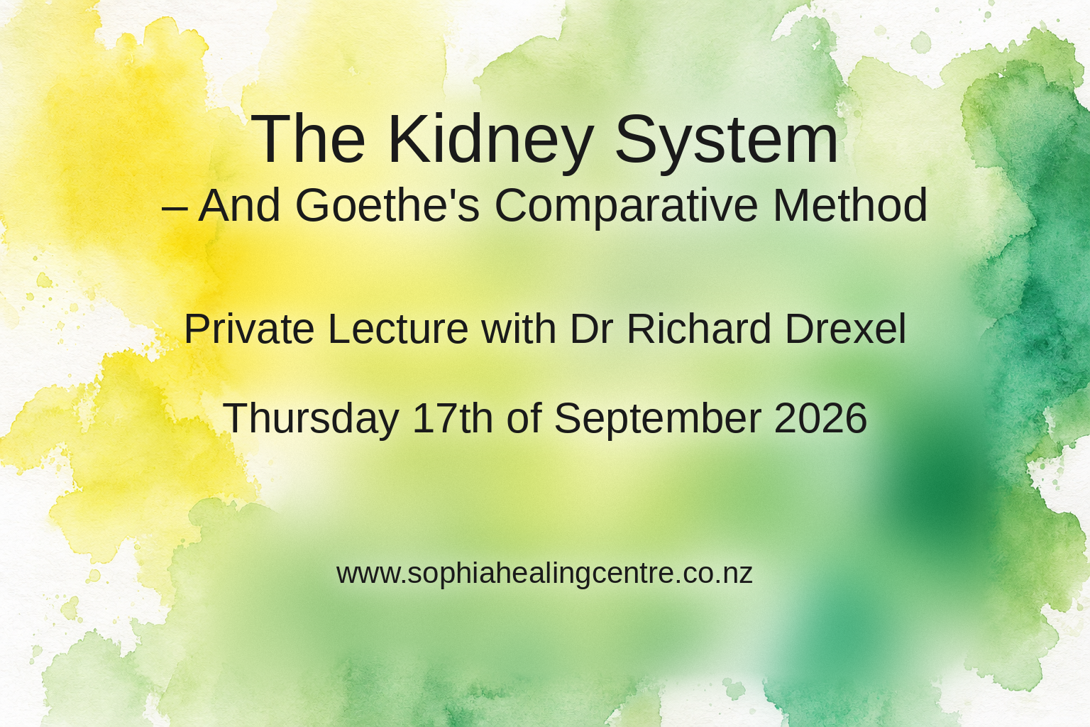 Private Lecture - The Kidney System - And Goethe’s Comparative Method