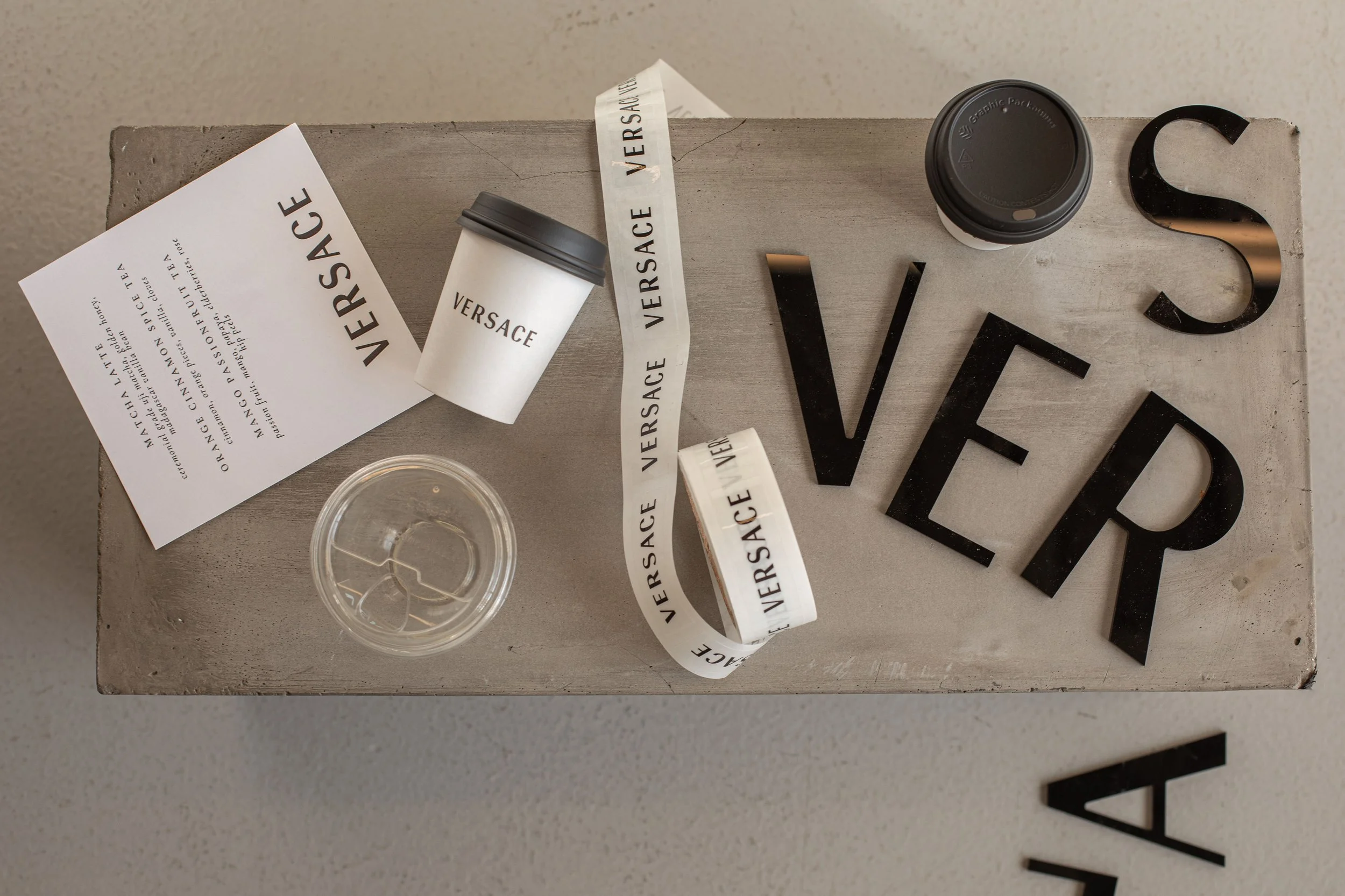 Custom Versace branded espresso cups and packaging for brand activation San Francisco Bay Area