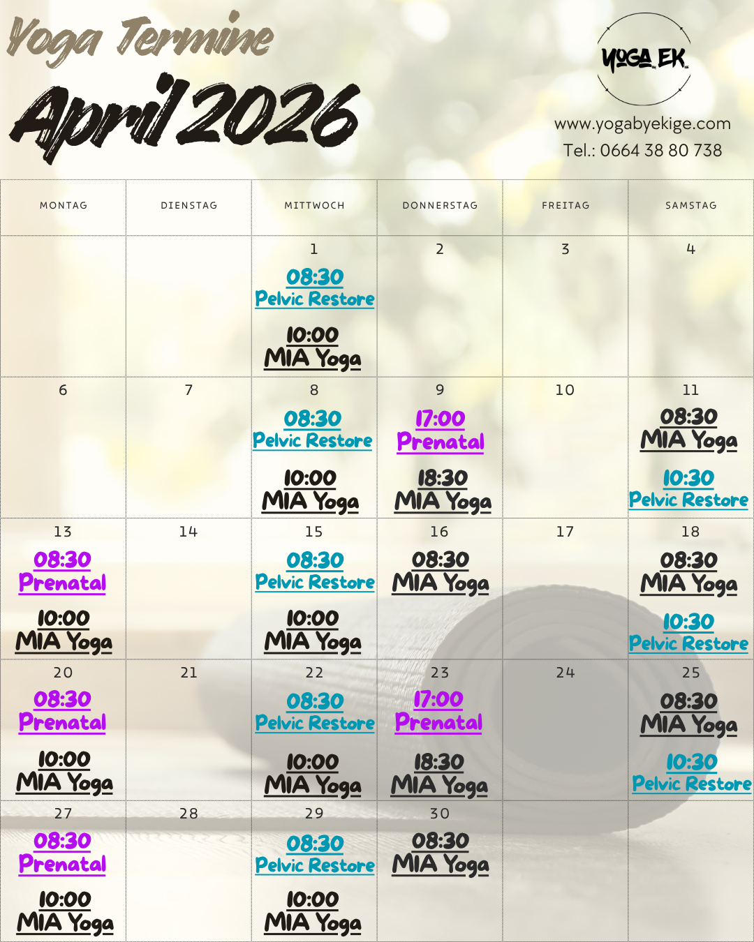 yoga termine april 2026 yoga by ekige